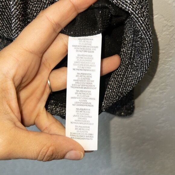 NWT Boohoo Silver Petite‎ Cora Turtleneck Glitter Shift Dress Size 4 - Picture 5 of 6